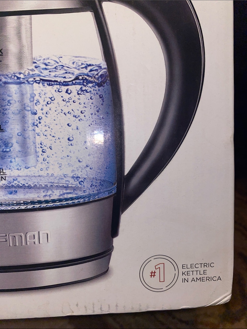 New Chefman Electric Kettle - Clear Glass with Silver Accents - Picture 5 of 16